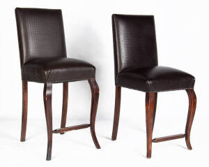 BAR STOOLS: Set of 9 timber framed leather stools.