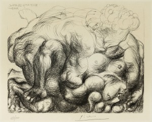 PABLO PICASSO (1881-1973), The Vollard Suite, Embrace III, lithograph, 253/300, signed lower centre "Picasso", with blind embossed seal, 30.5 x 37cm, 46 x 52cm overall