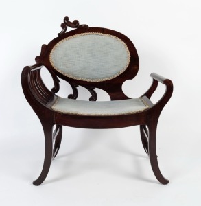 An Art Nouveau carved back chair, circa 1910, 85.5cm high, 73cm wide, 40.5cm deep