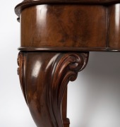 An antique English dressing table, flame mahogany with carved cabriole legs and oval mirror, 19th century, 170cm high, 120cm wide, 53cm deep - 2