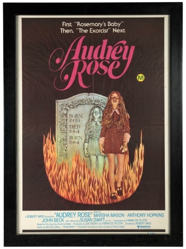 "AUDREY ROSE" circa 1977 American psychological horror drama film poster 110 x 80cm overall