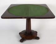 A William IV rosewood fold-over card table, circa 1840, ​​​​​​​74cm high, 92cm wide, 45cm deep - 2
