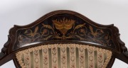 An antique English parlour chair in the Sheraton style, mahogany with inlay and penwork decoration, 1900, - 2