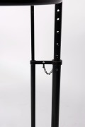 EILEEN GRAY E1027 matched pair of Art Deco style occasional tables, black metal and glass, 21st century, ​​​​​​​67cm high, 51cm diameter - 2