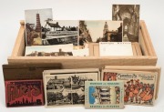 POSTCARDS: Accumulation in a wooden box; mainly United Kingdom, South Africa and Europe, (qty.)