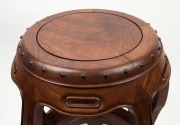 A Chinese rosewood drum stool, 20th century,  ​​​​​​​45cm high  - 2