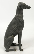 A greyhound statue, chalk ware with metallic finish, 20th century, 77cm high, 32cm deep - 3