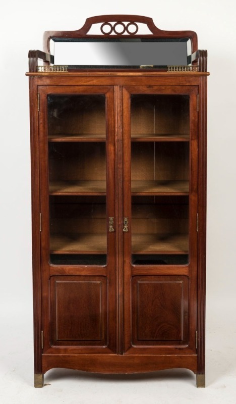 An Aesthetic Movement antique English walnut wall cabinet, in the manner of EDWARD GODWIN, 19th century,  160cm high, 78cm wide, 41cm deep