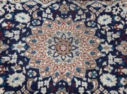 A Persian hand-knotted rug with navy blue ground, 140 x 90cm - 2