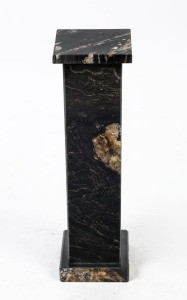 A "cosmic black" marble pedestal of square form, 20th century, 56cm high, 16cm wide, 16cm deep