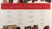 ESSENDON FOOTBALL CLUB LEGENDS poster - signed by 14 of the all time greats: Dick Reynolds, James Hird, Kevin Sheedy, Mark Thompson, Gavin Wanganeen, Tim Watson, Gary O’Donnell, Greg Sewell, Alan Hird, Simon Madden, Graham Moss, Jack Clarke, Terry Daniher - 2