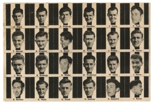 1956 Argus 'Fireside Footballers' complete Collingwood sheet (24) in very fine condition.