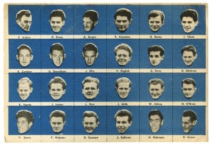 1956 Argus 'Fireside Footballers' complete unseparated Carlton team sheet (24) in very fine condition.