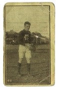 A rare early 1920s card depicting W.A. ("Billy") BLACKMAN; number 49 from a series issued for A. ADIE, Fruiterer and Green-grocer at 469 Spencer Street, West Melbourne. Extremely rare; we are aware of only one other example.