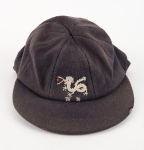 HONG KONG CRICKET TEAM: Peaked woollen&nbsp;cap with embroidered logo to front panel. Match worn; player unknown.