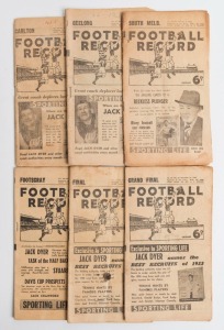 The Football Record: Special editions for the 1955 Final (Collingwood v Geelong) and the incorrectly dated edition for the Grand Final (Collingwood v Melbourne) plus several Home-and-Away editions. Mixed condition. (6).