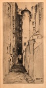 J. S. C. SIMPSON, Advocate's Close Edinburgh, dry point engraving, titled and signed in the lower margin, 33 x 18cm, 54 x 41cm overall