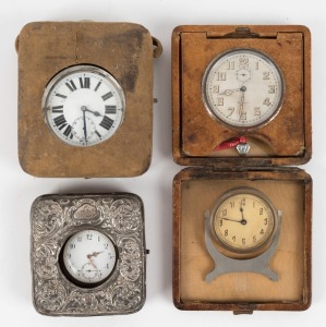 Four assorted antique and vintage clocks and pocket watches, 19th and 20th century, 