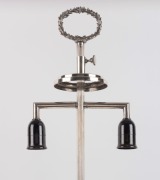 An unusual silver plated lamp with floral adornment and laurel wreath top, 20th century ​​​​​​​103cm high&nbsp; - 2