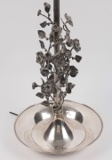 An unusual silver plated lamp with floral adornment and laurel wreath top, 20th century ​​​​​​​103cm high&nbsp; - 3