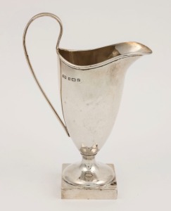 An antique English sterling silver helmet cream jug, made in Birmingham, circa 1898, 14.5cm high, 84 grams