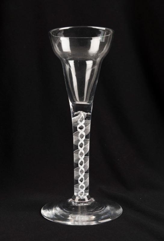 A Georgian air twist stem cordial glass, 18th century, 15.5cm high