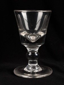 An antique English toasting glass, 18th/19th century, 9.5cm high