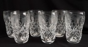 BODA set of six crystal glasses with grape motif, 20th century, 11cm high