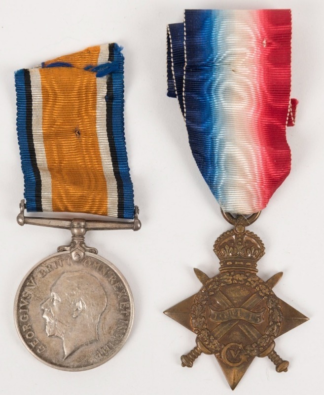 PAIR: 1914-15 Star and 1914-18 British War Medal, named to 2564 PTE. F. BUTTERWORTH. 14 BN. A.I.F. (2).