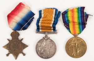 TRIO: 1914-15 Star, 1914-18 British War Medal and 1919 Victory Medal, all named to 2591 PTE. F.J. BURGESS. 21 BN. A.I.F. (3).