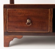 A Georgian mahogany two drawer toilet mirror (missing central drawer), circa 1820, 60cm high x 55cm wide x 22cm deep - 2