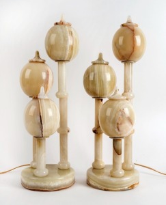 A pair of Italian onyx table lamps, mid 20th century, ​​​​​​​48cm high