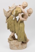 ROYAL&nbsp;DUX "RETOUR DE CHASSE" antique Bohemian porcelain figural group, 19th/20th century, pink triangle mark to base, 54cm high - 4