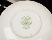 HAMMERSLEY & Co. English porcelain demi-tasse with sterling silver mounts and spoons, green factory marks, ​​​​​​​the saucers 10cm diameter - 4