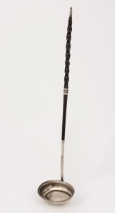 A Georgian silver and baleen hot toddy ladle, early 19th century, 38cm long