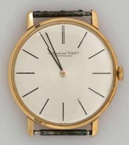 I.W.C. (INTERNATIONAL WATCH COMPANY) SCHAFFHAUSEN manual wristwatch in 18ct gold case with baton numerals, note: winder stem damaged. ​​​​​​​3.5cm wide including crown