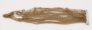 A collection of 9ct yellow and white gold neck chains, various links and length, approximately 70 grams gold weight