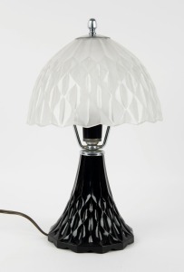 A glass table lamp and shade, mid 20th century, ​​​​​​​38cm high