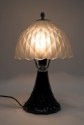 A glass table lamp and shade, mid 20th century, ​​​​​​​38cm high - 2