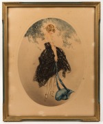 Two French Art Deco chromolithographs of ladies, by LOUIS ICART and JEAN GILLES,  both attractively framed and mounted, 55 x 44cm each overall - 2