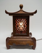 A Chinese carved rosewood lantern electric lamp, 20th century,&nbsp; ​​​​​​​48cm high&nbsp; - 2