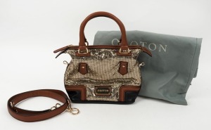 OROTON glomesh and leather handbag 