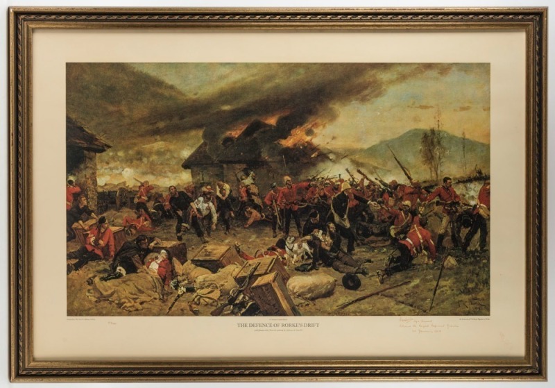 ZULU WARS, I.) The Defence Of Rorke's Drift, II.) Isandhlwana, centenary limited edition colour prints, 62 x 86cm each overall