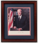 GERALD FORD 38th president of the United States from 1974 to 1977. Original signature on an official photograph in the Oval Office, 37 x 32cm overall