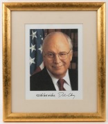 DICK CHENEY and HILLARY RODHAM CLINTON signed photographs, (2 items), individually framed and glazed, 37.5 x 31.5cm overall each - 3