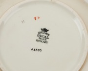 Antique English porcelain jardiniere, serving bowls, plates and brush pot, Crown Devon, Doulton Burslem and others, 19th/20th century, (18 items) - 2