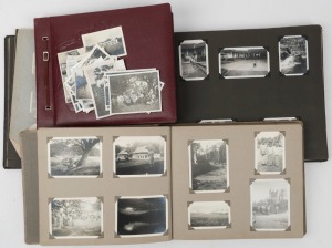 THREE ALBUMS containing amateur photographs of life, travel and work in South-East Asia, Australia, England; circa 1920s. (Qty).