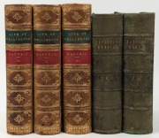 M. DE BOURRIENNE, "Memoirs of Napoleon Bonaparte", [Glasgow, Blackie and Son], 2 vols., half leather binding with five raised bands to the spines, gilt titles. Also, W. H. MAXWELL, "The Life of His Grace The Duke of Wellington", [London, A. H. Baily & C