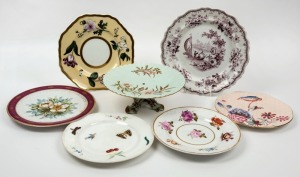 English and French porcelain plates and a tureen, 19th and 20th century, (7 items), the largest 26cm wide