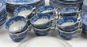 SPODE "Italian" pattern porcelain dinner set for twelve comprising entr&eacute;e&nbsp;and dinner plates, soup bowls, cups, saucers and plates, late 20th century, (72 pieces), black factory mark to bases - 4